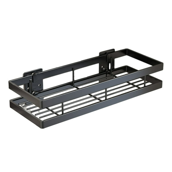 Bwiyojiz 9.84"Lx4.72"Wx2.16"H Shower Caddy Bathroom Shelves, Nail Shelf, Room Storage Rack, Kitchen Rack Home Bath Accessories, Stainless Steel, Black, Gifts for Yourself