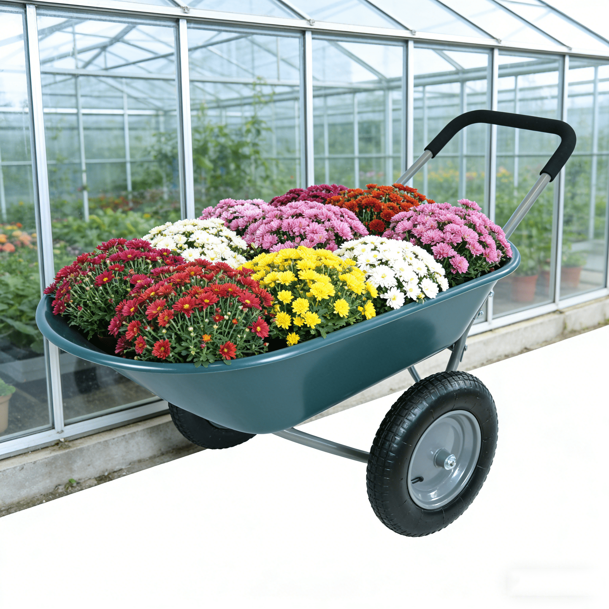 Dolly, wheel barrow Two wheeled trolley for green garden 15 inch pneumatic wheel WB1001GN, Green Hand Truck,Abs+Steel(Q235) Furniture Dolly, Auto Parts & Transport Hand Trucks & Dollies