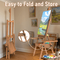 thumbnail image 5 of Yacona Art Easel for Painting, Wooden Easel for Adults, H-Frame with Storage Drawer, Retro Style, 5 of 7