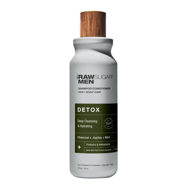 Shampoo + acondicionador Raw Sugar Men´s carbón activado + jojoba + menta 532 ml