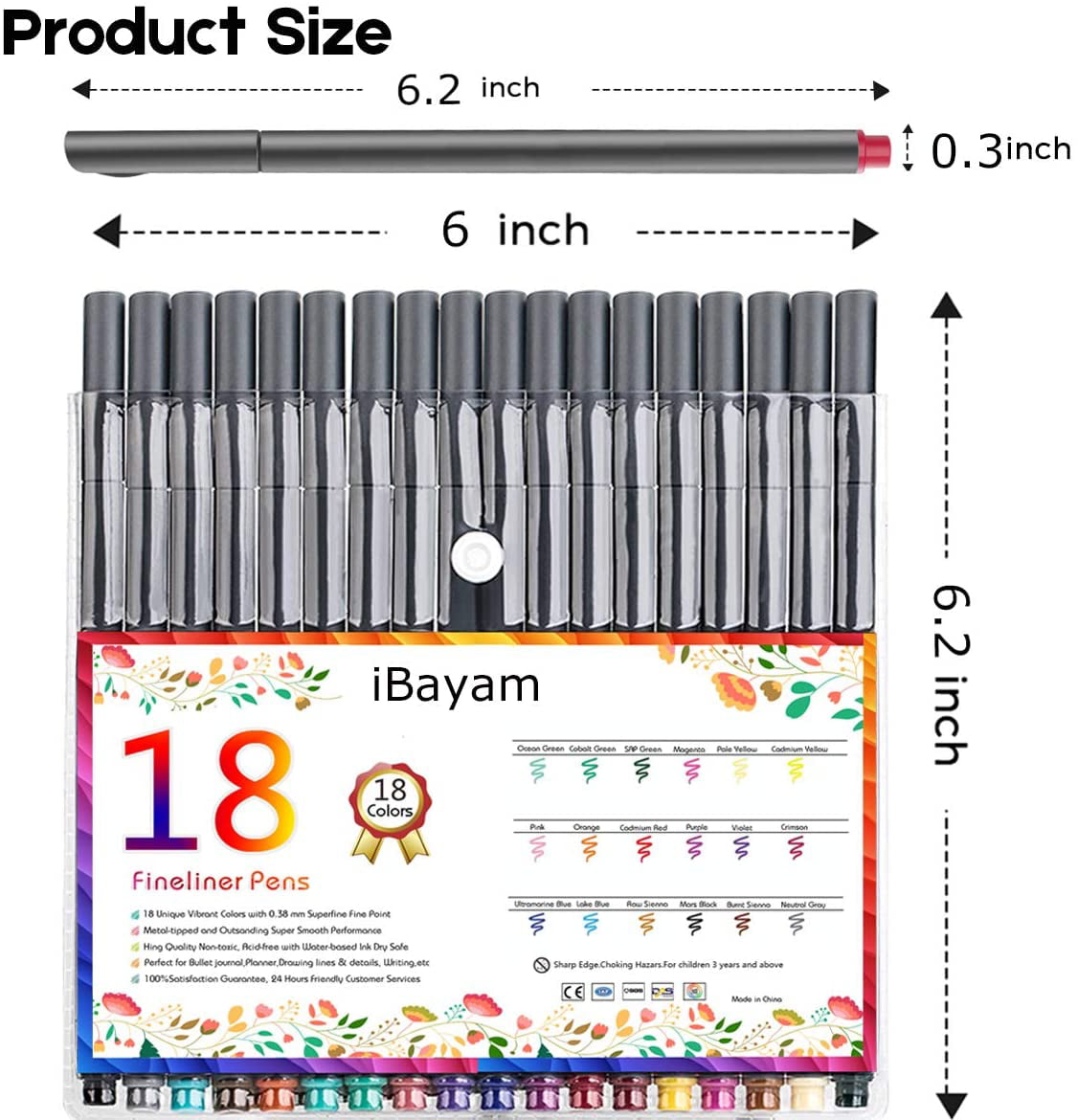  iBayam 18 Color Fineliner Pen & 78-Pack Drawing Set : Arts,  Crafts & Sewing