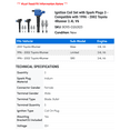 thumbnail image 2 of Ignition Coil Set with Spark Plugs 3 - Compatible with 1996 - 2002 Toyota 4Runner 3.4L V6 1997 1998 1999 2000 2001, 2 of 2