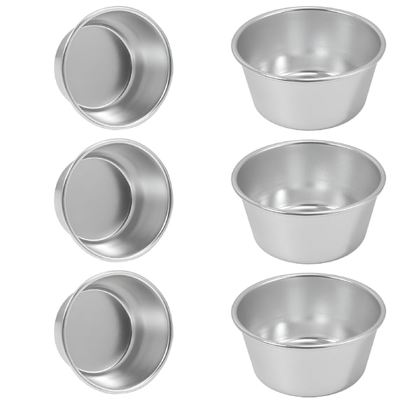 ACDANC 6 Pcs Non Stick Pudding Cups Muffin Cake Baking Molds Circle Pan Cookie Popover Pans Flan