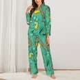 thumbnail image 3 of Disketp Pajamas Set Long Sleeve Sleepwear Womens Button Down Nightwear Pj Sets-Funny Animals In Jungle, 3 of 9