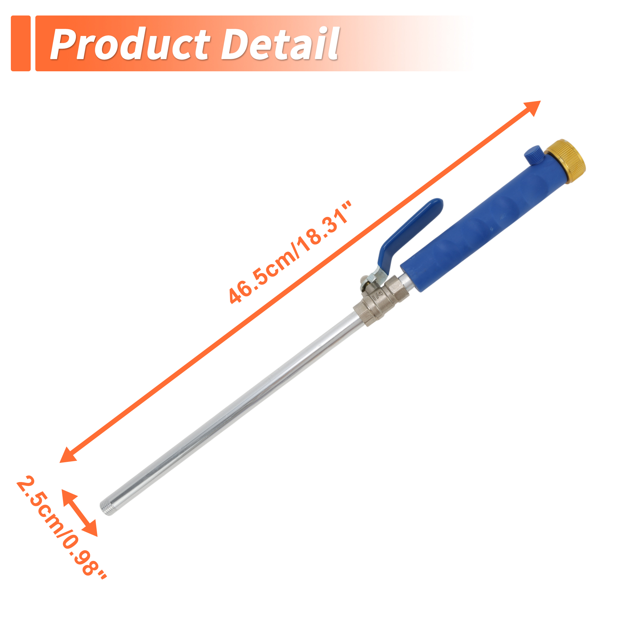 Unique Bargains Heavy Duty Water Hose Nozzle High Pressure Car Garden Hose Nozzle Adjustable Hand Sprayer for Gardening Vehicle Outdoor Washer Pet Showering Aluminum Alloy Copper TPR Blue 1Pcs