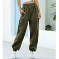 thumbnail image 4 of Womens Sweatpants with Pockets Baggy Elastic Waist Joggers Workout Sport Gym Pants Comfy Lounge Yoga Running Pants Army Green S, 4 of 9