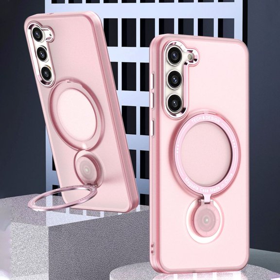 Magnetic Case Compatible with Samsung Galaxy S23 with Kickstand Shockproof Anti-scratch Case-Pink