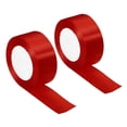 thumbnail image 1 of Unique Bargains 1.5 Inch Wide 24 Yards Satin Ribbon, 2 Pack Double Face Solid Crafts Roll for Party Home DIY Wrapping Decoration, Red, 1 of 6