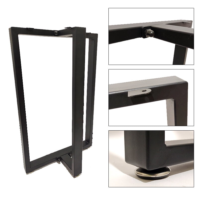 Heavy Duty Metal Table Legs 28 Inch by 24 Inch T Shape Industrial Desk Legs for Dining Table Office Desk Computer Table and Workbench Black 2 Pack