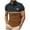 Brown, variant on Men's Pullover With Buttons Up And Down Color Block Unique Printed Pattern Personalized Lapel Shirt Multiple Colors Available
