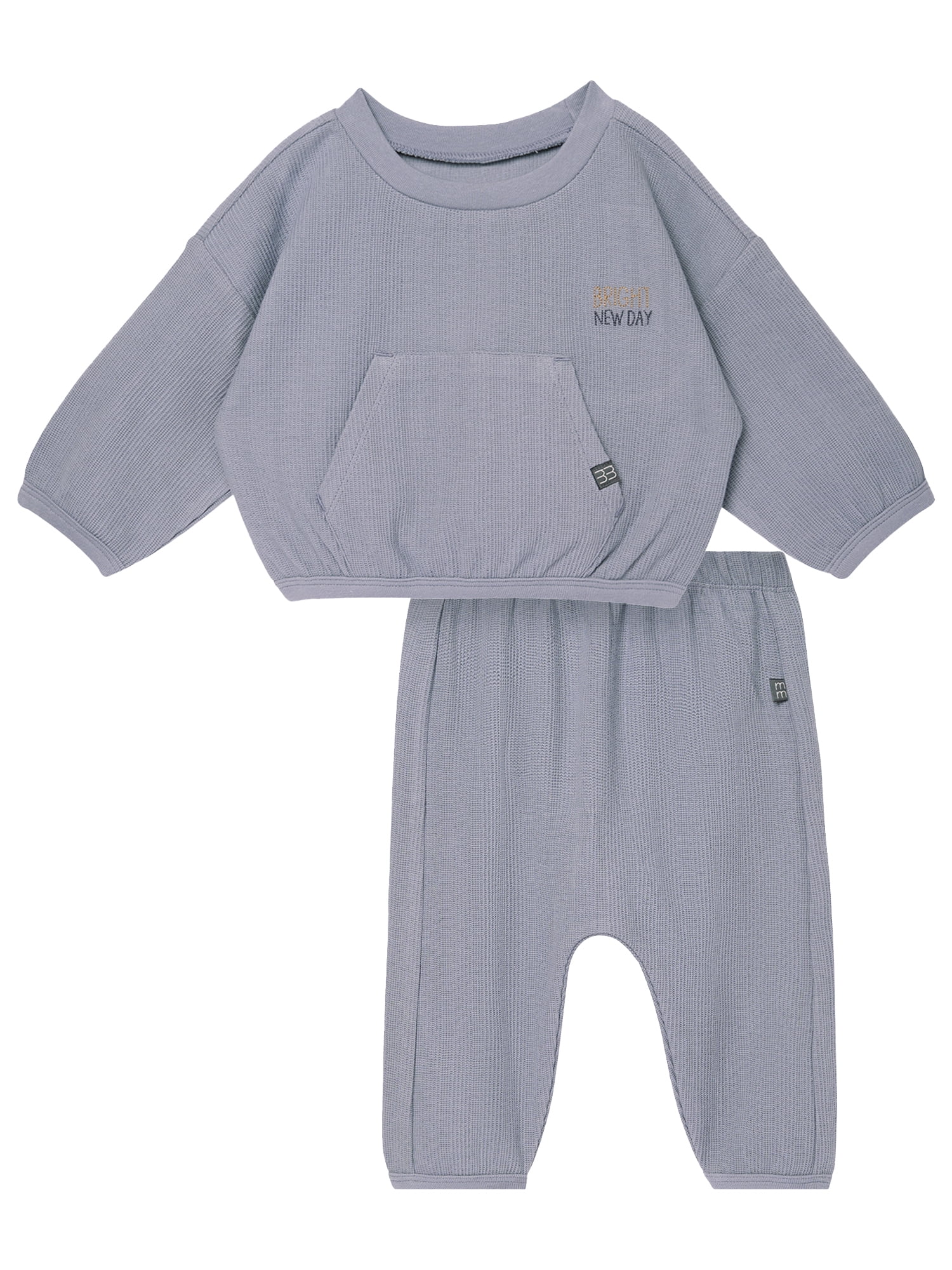 Modern Moments by Gerber Baby Boy Top and Pant Outfit Set with Kanga Pocket, 2-Piece, Sizes 0/3 Months - 24 Months