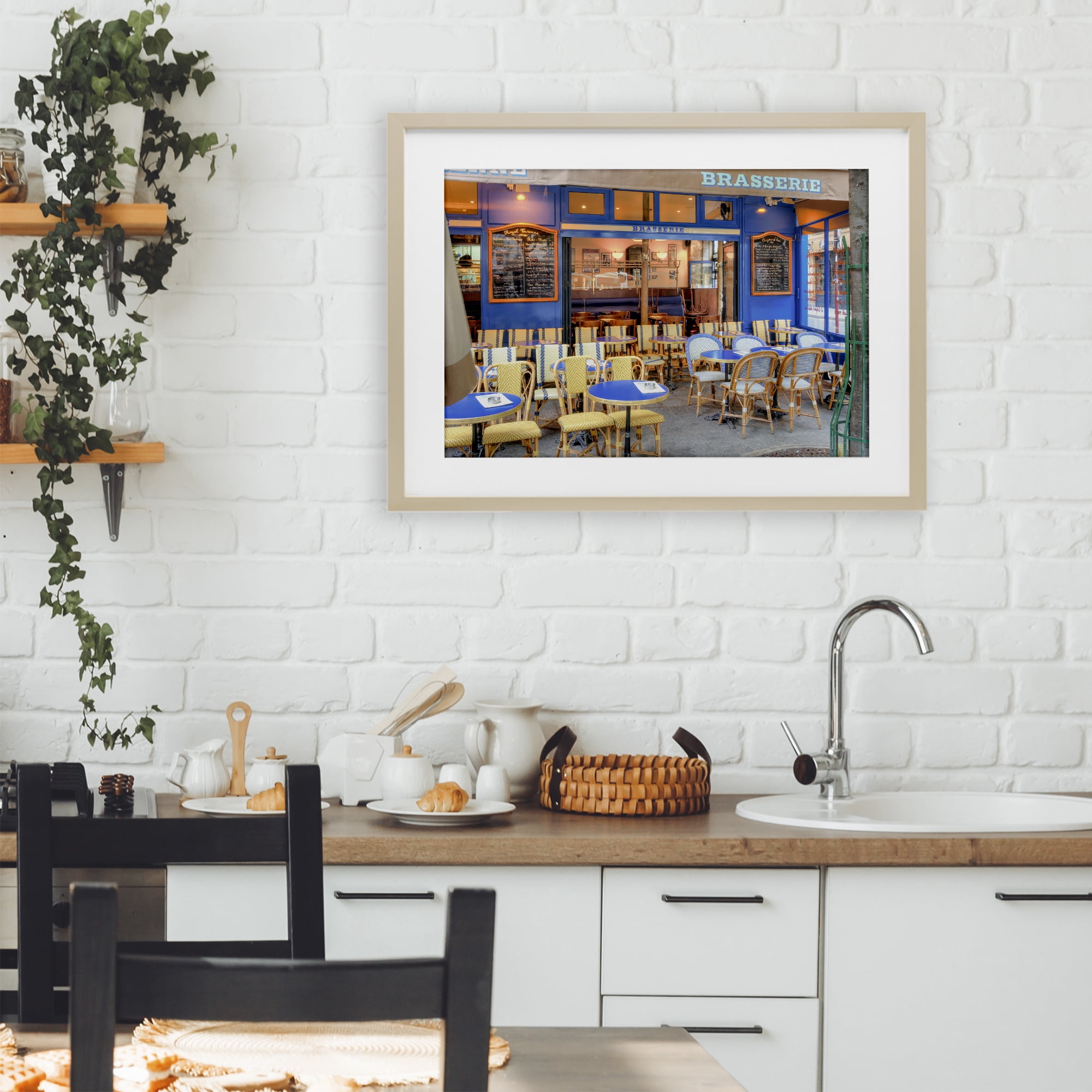 Stupell Industries Parisian Brasserie Terrace Birch Framed Print Under Glass, design by Alan Blaustein
