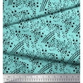 thumbnail image 2 of Soimoi Green Japan Crepe Satin Fabric Brush Stroke & Dots Abstract Fabric Prints By Yard 42 Inch Wide, 2 of 3