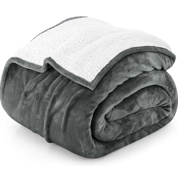 Manta Utopia Bedding Sherpa King, color gris, 229 x 259 cm
