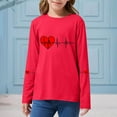 thumbnail image 5 of Future Doctor Shirt Girls Medical Themed Long Sleeve Top with Heartbeat EKG Graphic Soft Stretchy Kids Tee Red,Size 5-6 T, 5 of 6