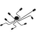 thumbnail image 3 of Lámpara de Techo de Montaje Semi Empotado, Luz Colgante de Techo Negra Negra Moderna E27 Base Lámpara de Techo para 8 Luces E27 110 A 240V, 3 of 7