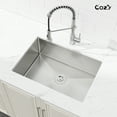 thumbnail image 4 of 27″x19″ Stainless Steel Kitchen Sink, Single Bowl, Undermount Handmade Sink in Brushed Nickel, with US Standard Drain and Hook, SS-BR04D-271908, 4 of 11