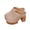 Khaki, variant on Summer Slides for Women with Arch Support Closed Toe High Heels Slippers Solid Color Beach Sandals Vacation