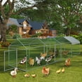 thumbnail image 2 of Metal Chicken Coop with Waterproof and Anti-UV Cover, 160 in x40 in x40 in Large Chicken Run with 4 Doors, Outdoor Hen House for Yard, Walk in Poultry Cage for Rabbit Duck Goose, 2 of 7