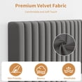 thumbnail image 4 of EDTara Velvet Platform Bed With Adjustable Tufted Headboard, Vertical Channel Design and Strong Wooden Slats, Easy Assembly, 4 of 5