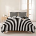 thumbnail image 3 of Twin XL Quilt Set 68''x98'', Black Striped Lightweight Summer Bedspread Coverlet Set with 2 Pillow Shams, Modern Simple Farmhouse Beige Vintage Breathable All Season Quilt Bedding for Dorm/Guest Room, 3 of 9