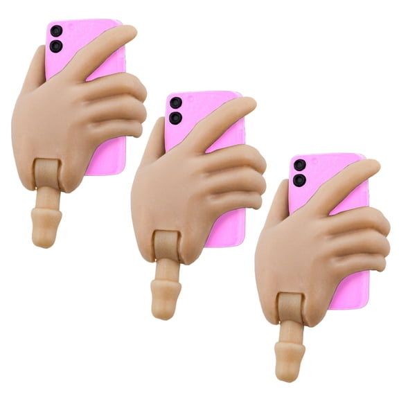 Cell Phone Accessory Hand for Figures Toy Company Ultimate 4.25 Inch Kid Figures [White Skin Pink Phone] (Set of Three)