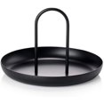 thumbnail image 1 of Plateau Rond, Plateau à Bijoux, Plateau de Service Décoratif en Métal avec Poignée, Anti-Null, Noir, Taille Unique, 1 of 6