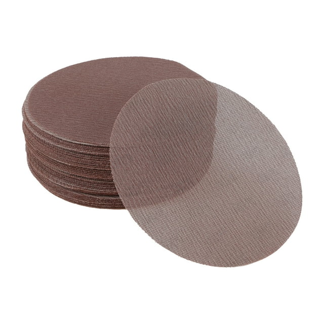 Discos de lijado de madera para automóvil Unique Bargains 50 Pcs 9" 180 Grano Óxido de Aluminio Marrón