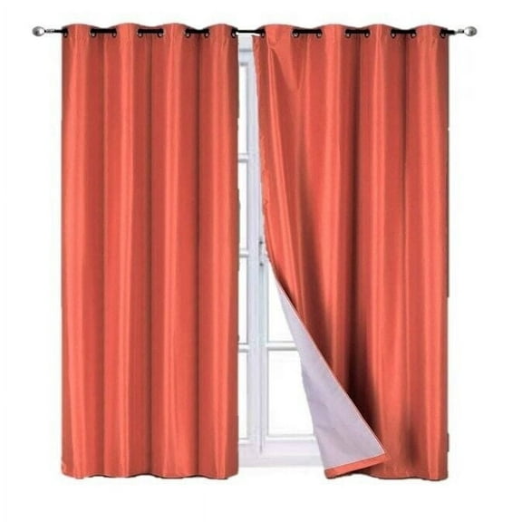 Bedroom Blackout Curtain 95" length Brick Color for Large Window Sliding Door 2 panels Blocking Sunlight Grommets Top Adam
