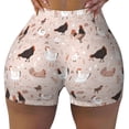 thumbnail image 2 of Lsque Funny Chicken Pattern High Waisted Biker Shorts for Women-Tummy Control Fitness Athletic Workout Running Yoga Gym Shorts,Moisture-Wicking-Large, 2 of 9