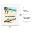 thumbnail image 2 of Hawaii - Fly United Jets - United Air Lines - Vintage Airline Travel Poster c.1960s - Fine Art Rolled Canvas Print (Unframed) 11in x 14in, 2 of 4