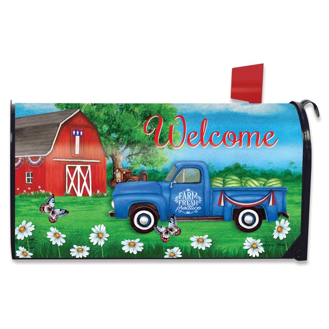 Briarwood Lane Paradise Flip Flops Magnetic Mailbox Cover – Fits Standard Steel Mailbox (6.5x19 Inches)