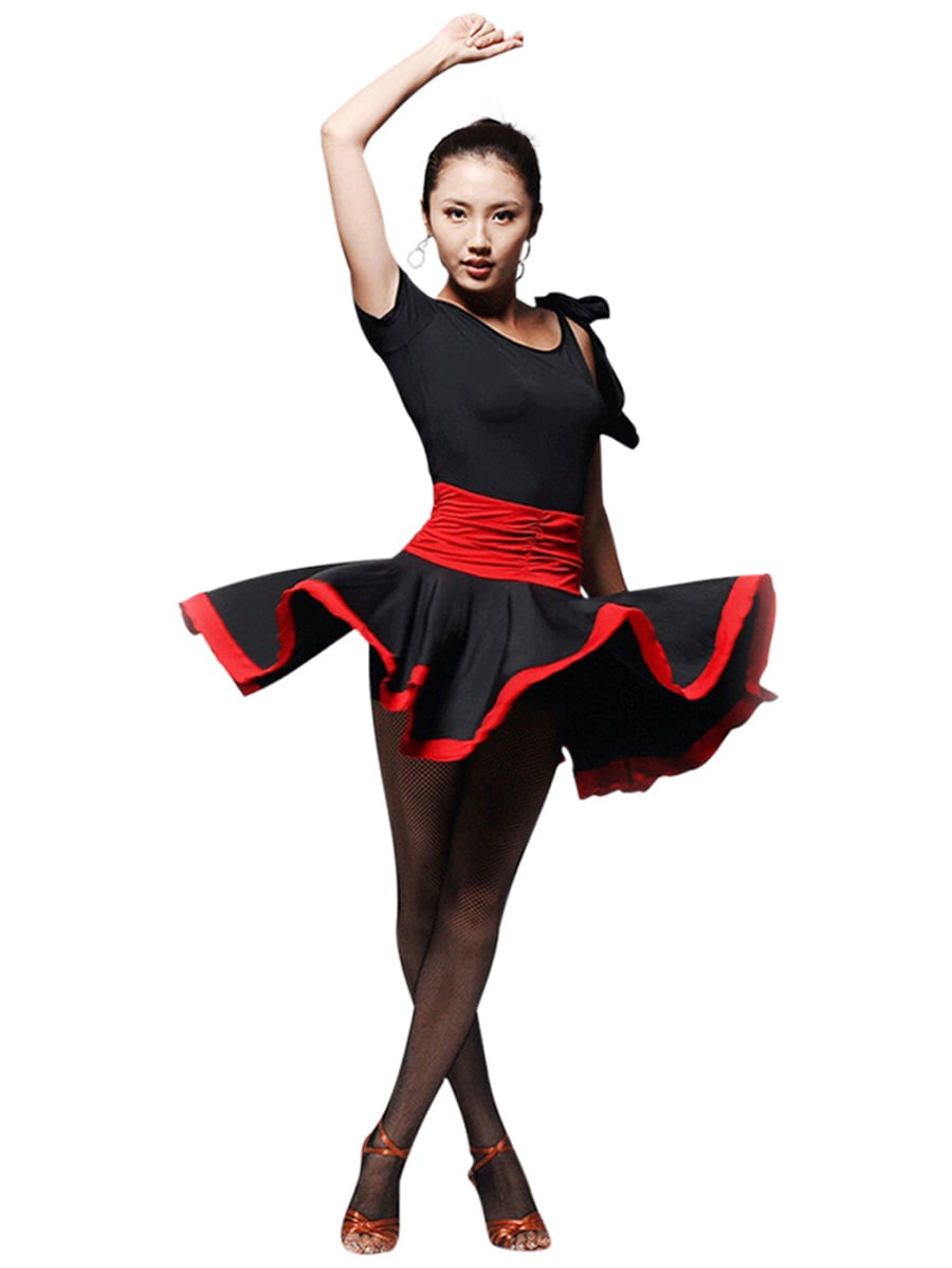 Womens Adult Lace High Low Ballroom Dress Latin CHA CHA Party Samba Dancewear
