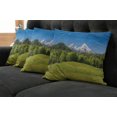 thumbnail image 5 of Ambesonne Scenery Throw Pillow Cover 4 Pack, Bavarian Alps Village, 18", Forest Green Fern Green, 5 of 5