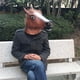 thumbnail image 4 of Máscara de cabeza de caballo ANGGREK Novedad Cosplay Halloween Látex Marrón, 4 of 7