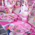 thumbnail image 3 of Accesorios de diseño de ambiente Juego de fiesta de unicornio de fantasía Suministros para fiestas de cumpleaños Juego de vajilla para fiestas Decoración, 3 of 6