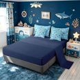 thumbnail image 4 of meiyoeat Beach Vacation Shark Starfish Twin Bedding for Kids Boys Girls, Summer Palm Tree Bedding Comforter Set, Blue, Blue Reversible, 7pcs, 4 of 6