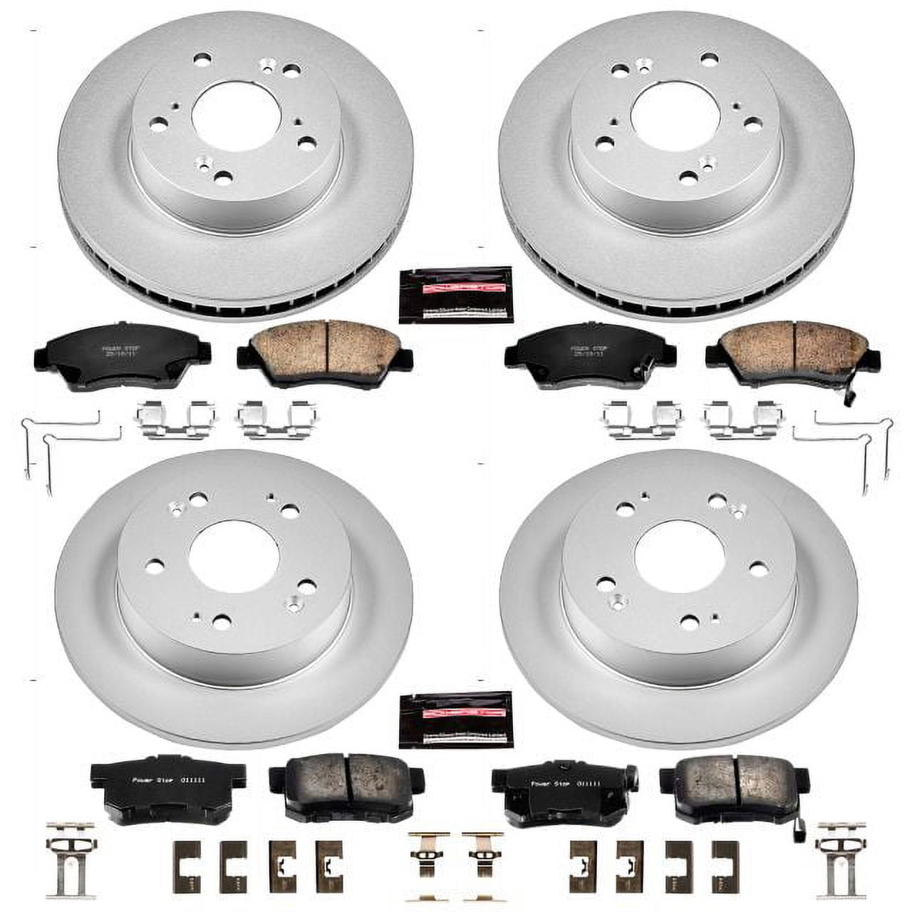 PowerStop Front and Rear Geomet Coated Brake Rotor and Pad Kit Fits: ACURA Select Models CRK6318