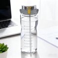 thumbnail image 4 of Large Capacity 68 oz Fitness Water Bottle Double Straw Lid Time Markers Handle Sleek Lightweight Water Jug Gray, 4 of 9