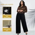 thumbnail image 5 of BlackXLMujeres Ice Silks Pantalones de pierna ancha Sueltos Cintura elástica Casual Verano Pantalones largos, 5 of 5