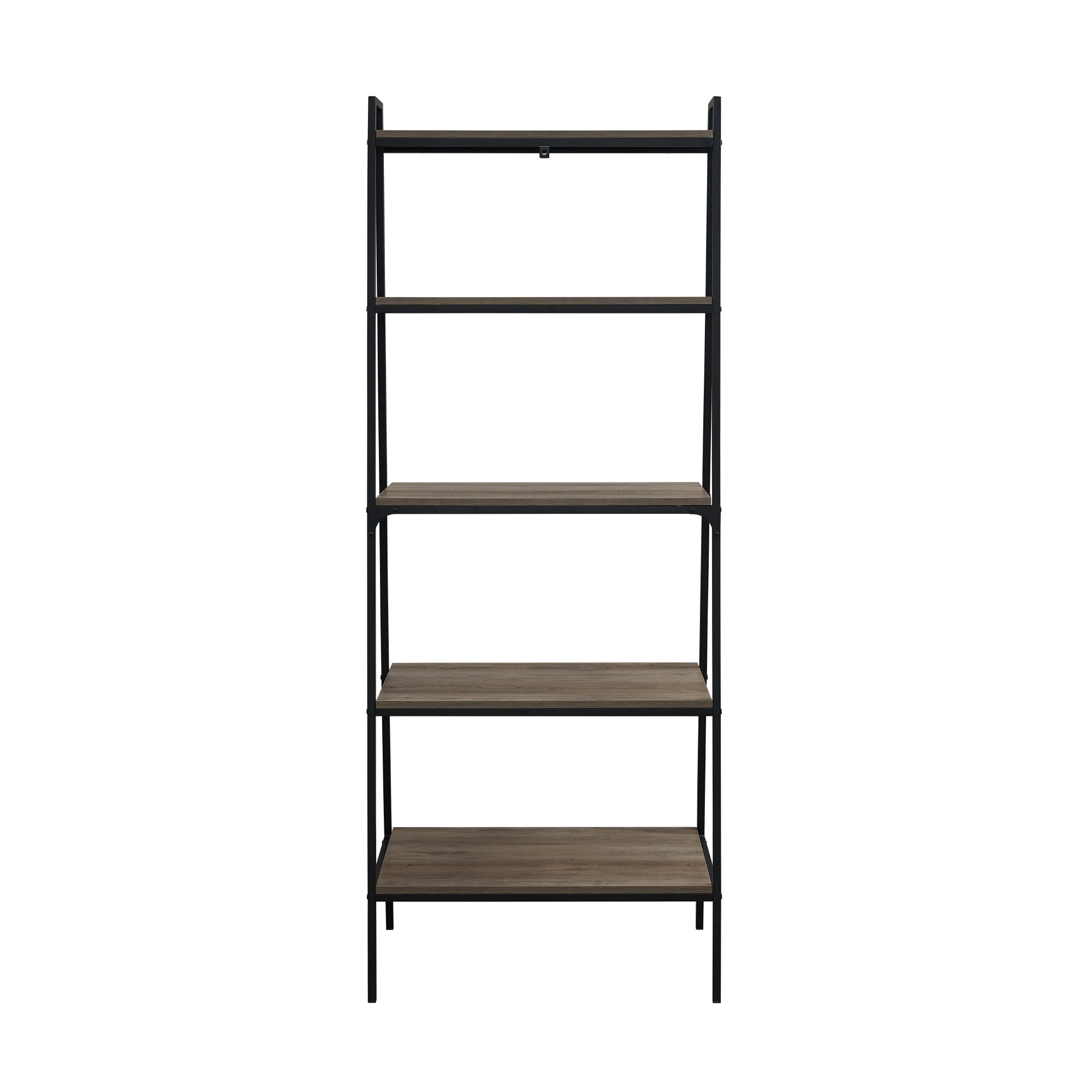 Walker Edison Urban Industrial 5-Shelf Ladder Bookcase, Grey Wash