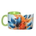 thumbnail image 4 of Leafs Blooming Blue Coffee Mug Fun Custom Ceramic Mugs 11oz Green, 4 of 5