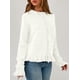 thumbnail image 3 of Cardigan PRETTYGARDEN Mujer Tejido Grueso con Volantes Blanco S, 3 of 8