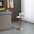 thumbnail image 3 of Luccalily Velvet Bar Stools,360° Swivel Adjustable Bar stools with Back and Footrest,Modern design and golden base for Kitchen,Bistro Pub, Dining Room counter, 3 of 12