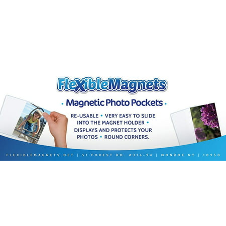 10 Pack Magnetic Photo Picture Frames - White Magnetic Photo Pockets - Holds 4x6 Photos
