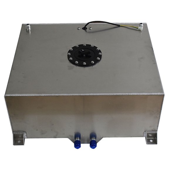 20 Gallon Lightweight Aluminum Polished Racing Drifting Fuel Cell Gas Tank with Level Sender Silver