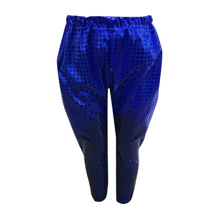 

TIREOW Casual Kid Pants Boys and Girls Spring/Autumn Multicolor Solid Sequin Elastic Waist Pants Party Birthday Performance Daily Outdoor Trousers(9-10 Years Blue)