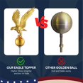 thumbnail image 3 of Yescom EZ GO 25ft Eagle Topper Telescopic Flag Pole Kit Solar Light Outside 3x5' US Flag Ball Top, Silver, 3 of 8