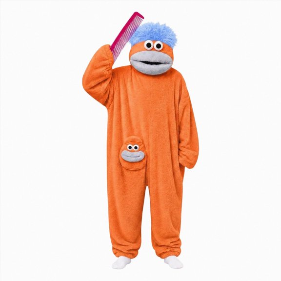 ZHANGDER Big Mouth Monster Onesie with Comb, Plush Monster Onesie Soft Plush Loungewear No Shoes