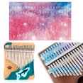 thumbnail image 1 of Kalimba Pegatina Kalimba Pegatina Tnstrumento Musical Kalimba 21 Key Sticker Thumb Piano Calcomanías Escala Logo Pegatinas (Estrellas rosas), 1 of 4